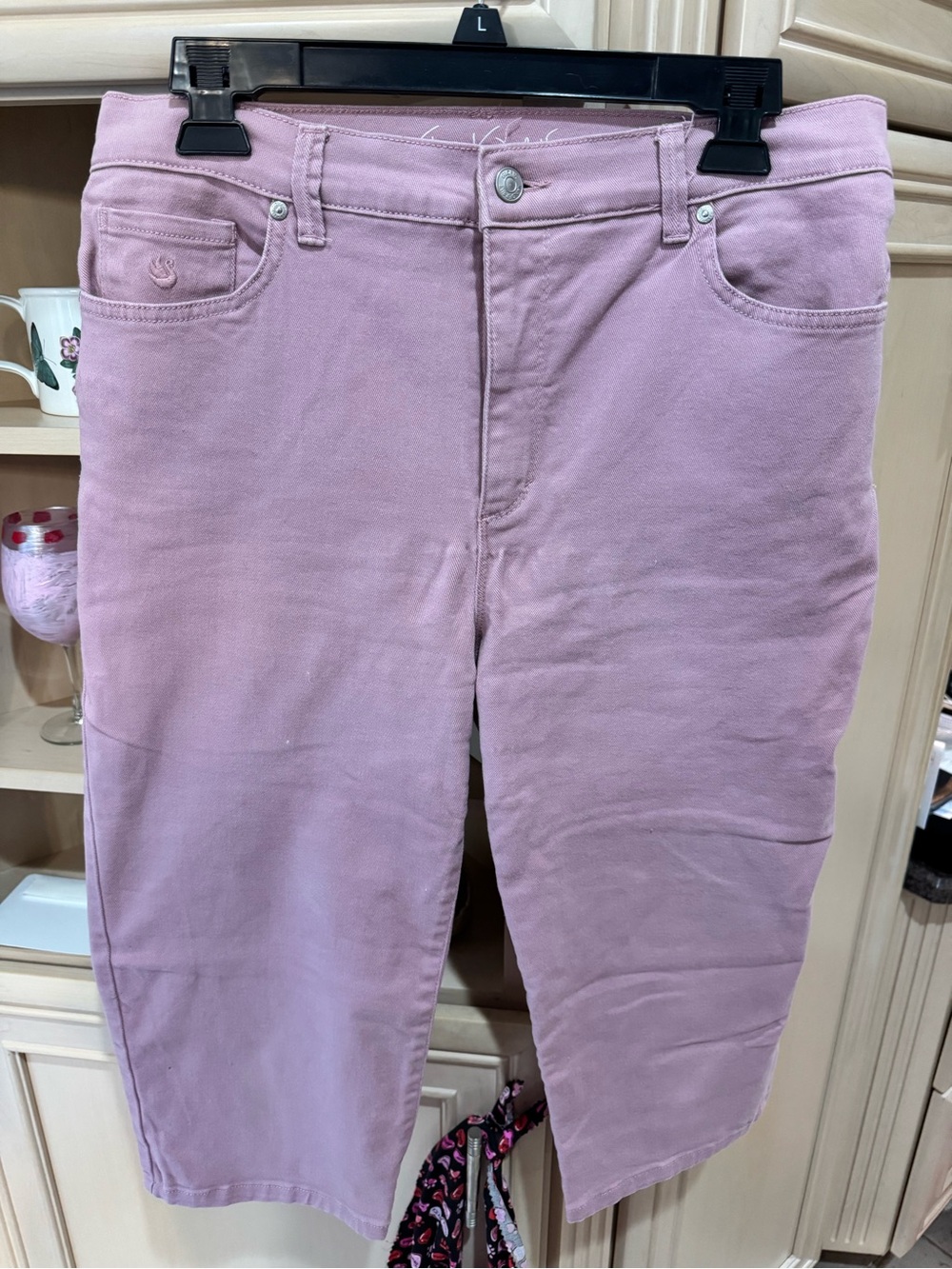 Gloria Vanderbilt Lavender Cropped Mid-Rise Jeans